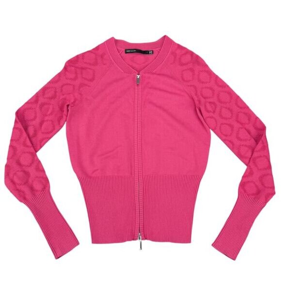 KAREN MILLEN Cardigan Zip Sweater Sz XS Pink - Picture 3 of 6